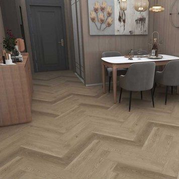Виниловый пол клеевой Vinilam 2,5 мм Herringbone Дуб Грин Грей 65325