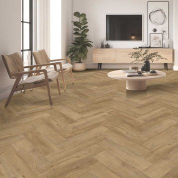 Виниловый пол клеевой Vinilam 2,5 мм Herringbone Дуб Крафт MS1015
